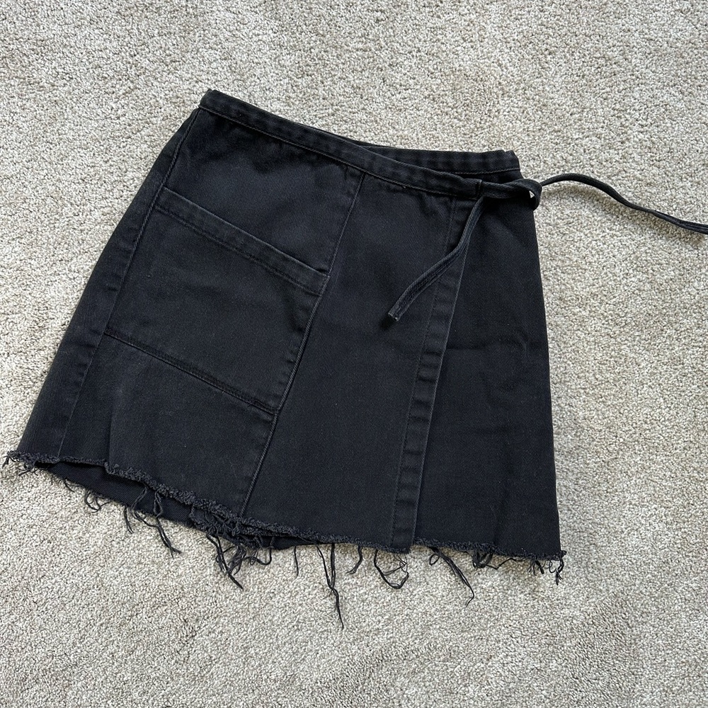 Pacsun Black Wrap Denim Skirt